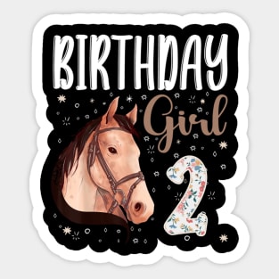 Horse Animal Lovers 2nd Birthday Girl Sticker